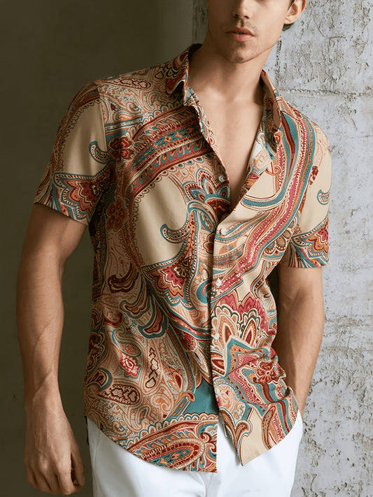 Men's Paisley Print Ethnic Style Shirt