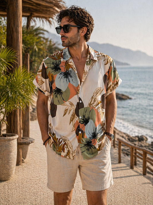 Mature Casual Short Sleeve Lapel Shirt