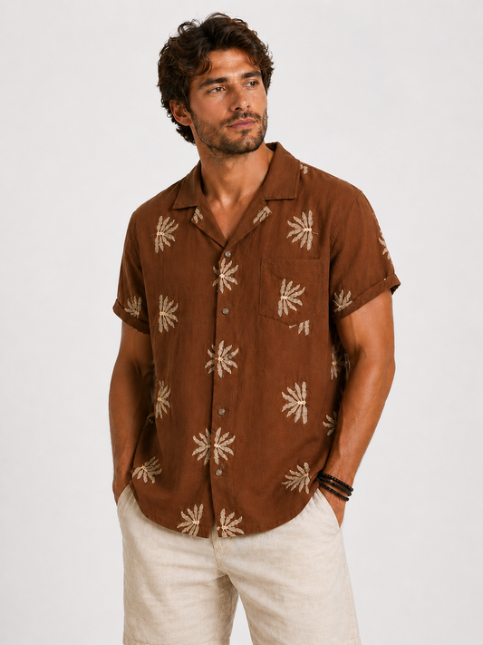 Men'S Summer Lightweight Embroidered Shirt